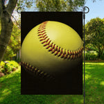 Yellow Softball Ball Print Garden Flag