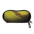 Yellow Softball Ball Print Glasses Case