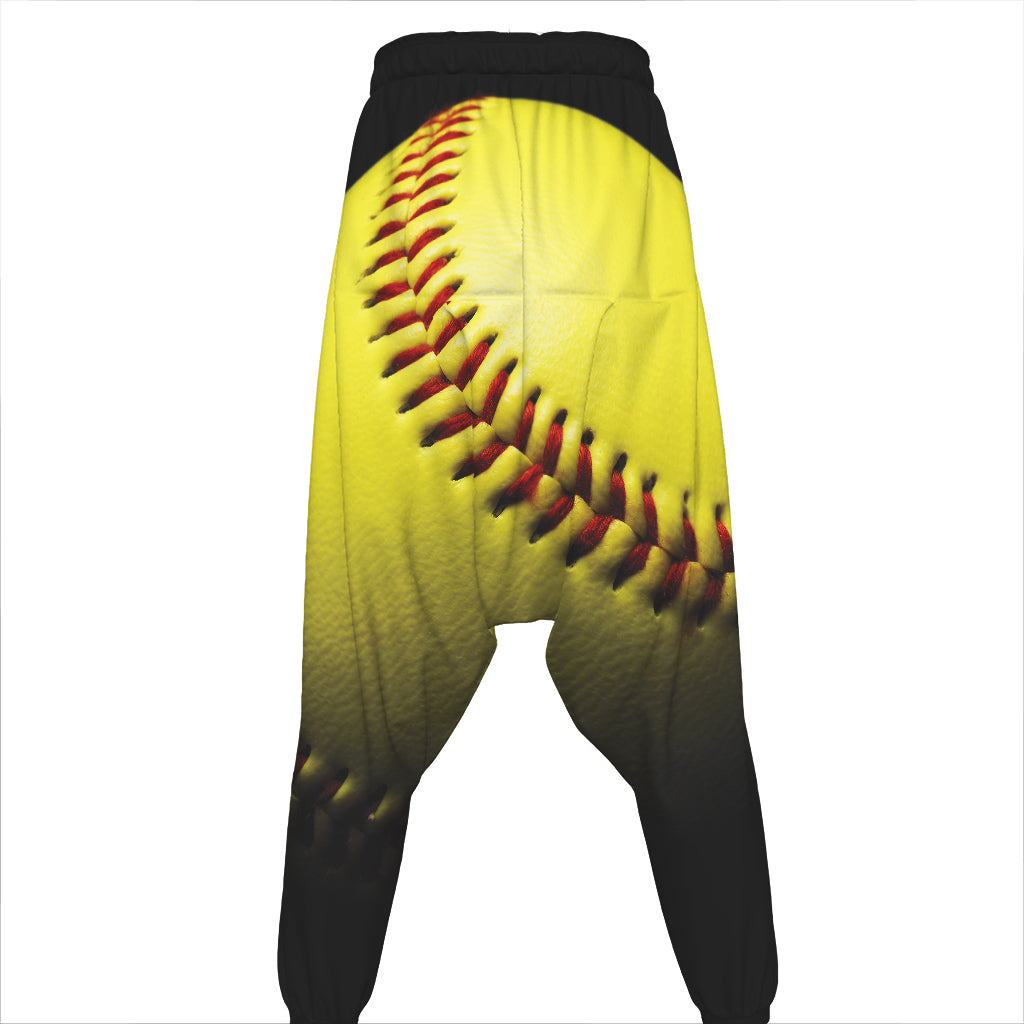 Yellow Softball Ball Print Hammer Pants