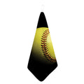 Yellow Softball Ball Print Hand Towel