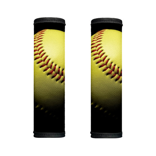 Yellow Softball Ball Print Handle Covers