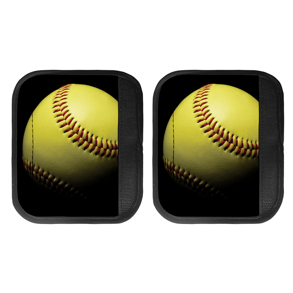 Yellow Softball Ball Print Handle Covers