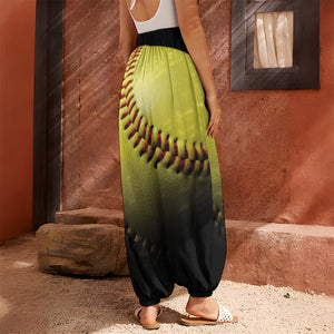 Yellow Softball Ball Print Harem Pants