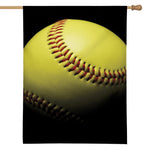 Yellow Softball Ball Print House Flag