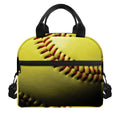 Yellow Softball Ball Print Insulated Lunch Bag