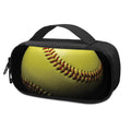 Yellow Softball Ball Print Portable Cooler Travel Case