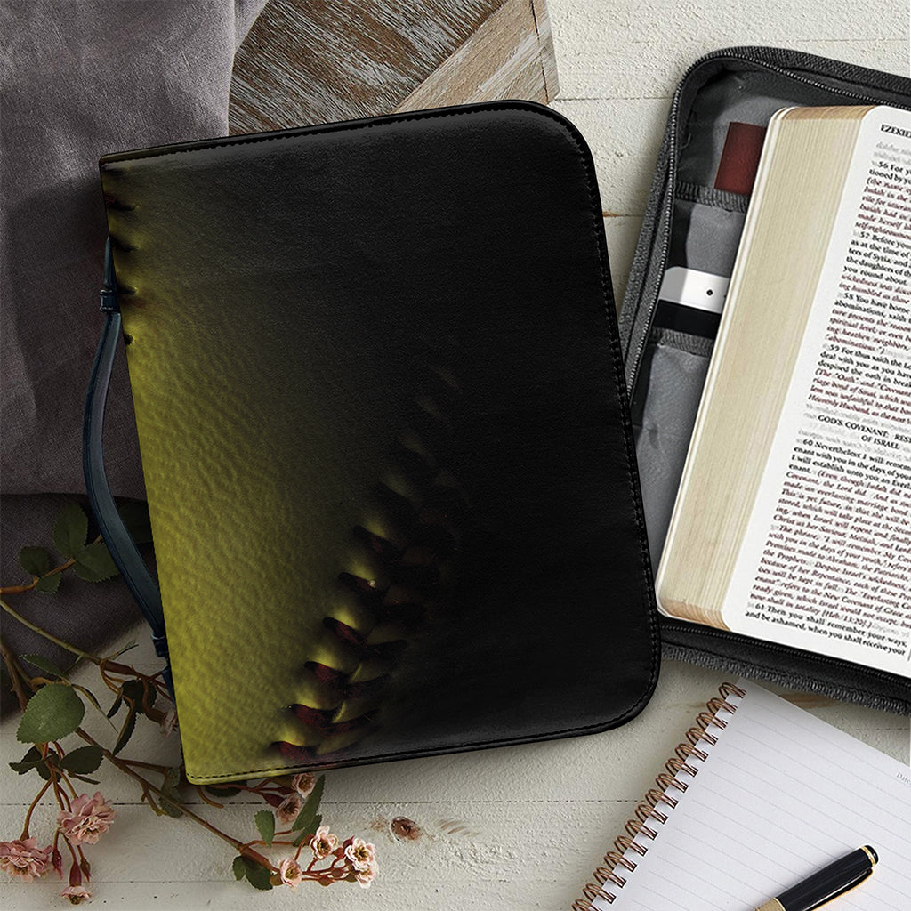 Yellow Softball Ball Print Leather Bible Cover
