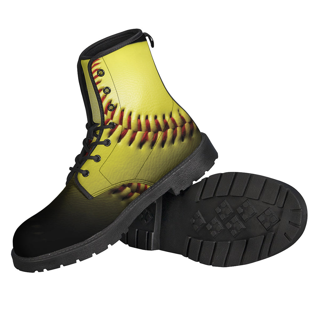 Yellow Softball Ball Print Backpack