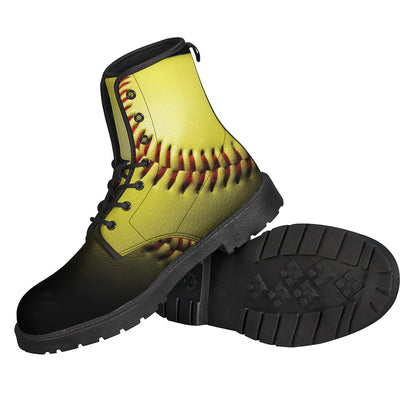 Yellow Softball Ball Print Backpack