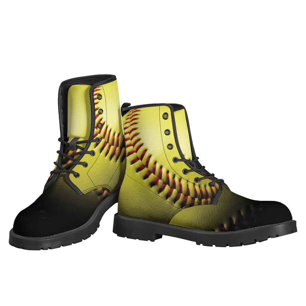 Yellow Softball Ball Print Backpack