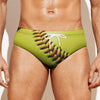 Yellow Softball Ball Print Men's Swim Briefs