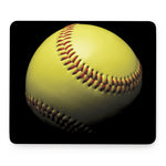 Yellow Softball Ball Print Mouse Pad