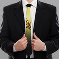 Yellow Softball Ball Print Necktie