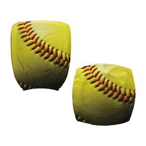 Yellow Softball Ball Print Office Chair Cover