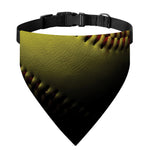 Yellow Softball Ball Print Over The Collar Dog Bandana