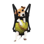 Yellow Softball Ball Print Pet Carrier Backpack