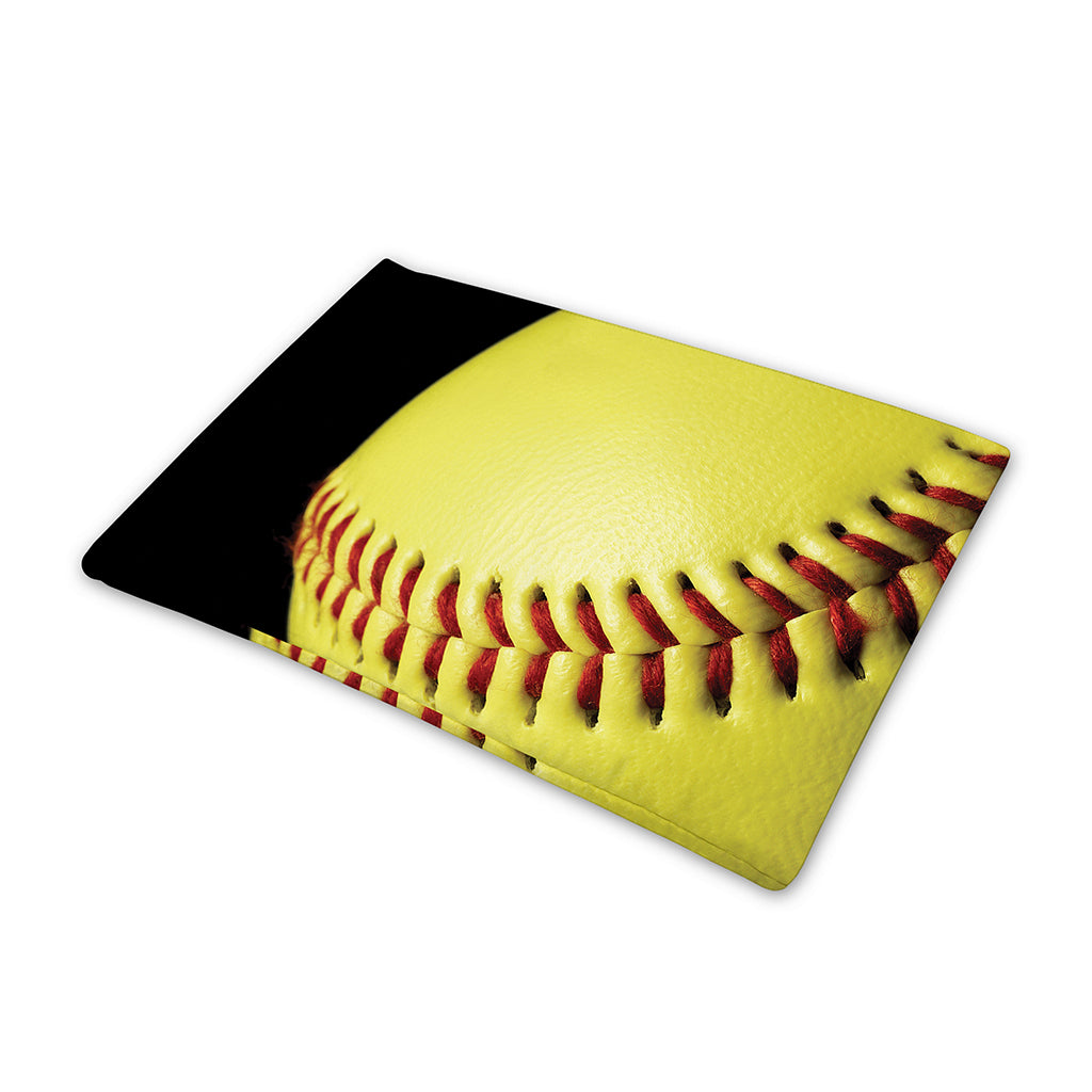 Yellow Softball Ball Print Pet Cooling Mat Cover
