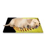 Yellow Softball Ball Print Pet Cooling Mat Cover