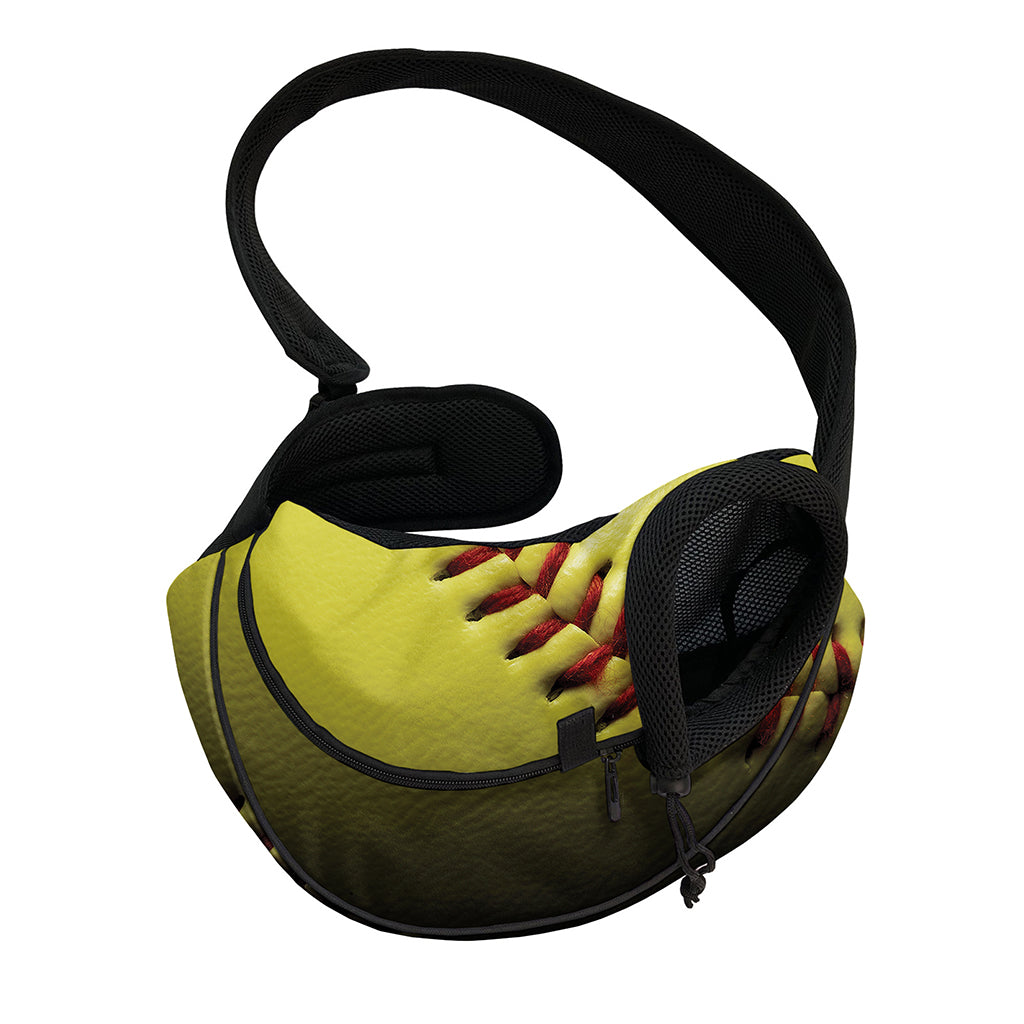 Yellow Softball Ball Print Pet Sling Carrier