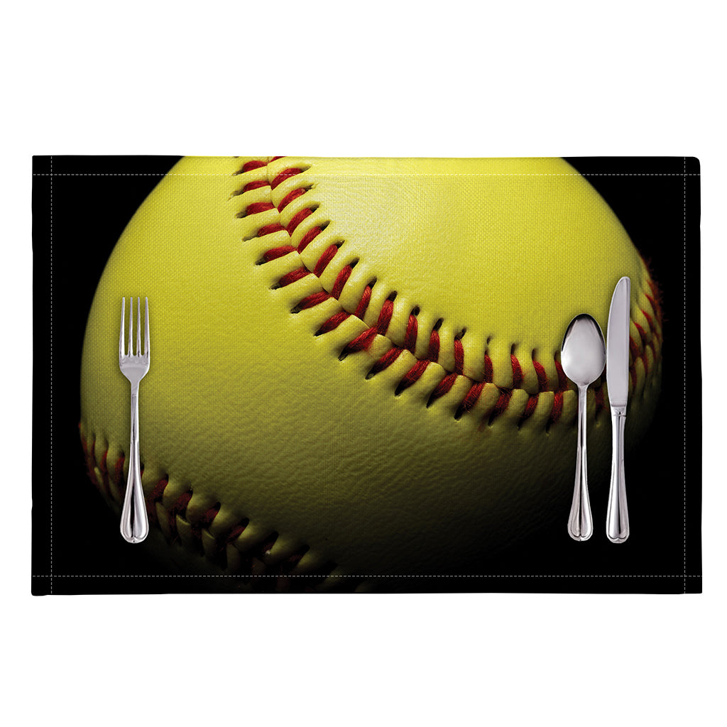 Yellow Softball Ball Print Placemat