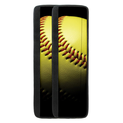 Yellow Softball Ball Print Refrigerator Handle Covers