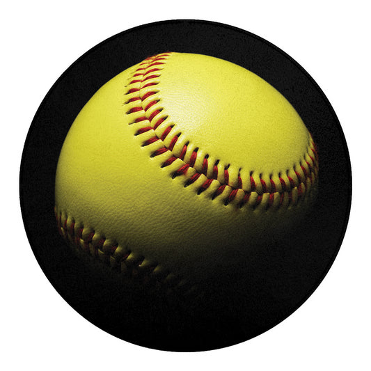 Yellow Softball Ball Print Round Blanket
