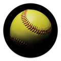 Yellow Softball Ball Print Round Floor Mat