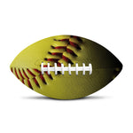 Yellow Softball Ball Print Rugby Ball