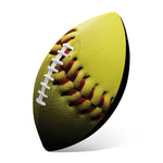 Yellow Softball Ball Print Rugby Ball