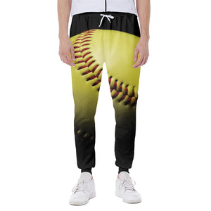 Yellow Softball Ball Print Scuba Joggers