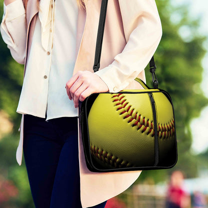 Yellow Softball Ball Print Shoulder Strap Bible Bag