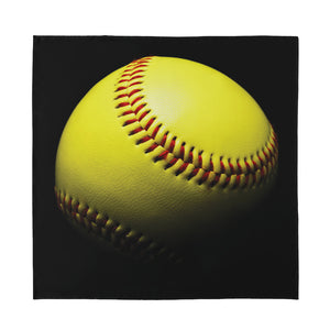 Yellow Softball Ball Print Silk Bandana