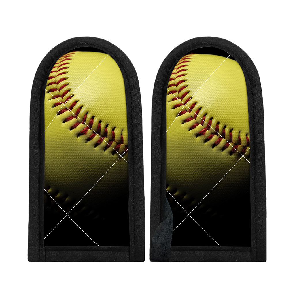 Yellow Softball Ball Print Skillet Handle Cover