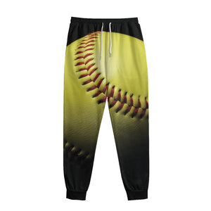 Yellow Softball Ball Print Sweatpants