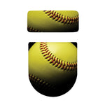 Yellow Softball Ball Print Toilet Lid And Tank Cover Set