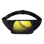 Yellow Softball Ball Print Waist Bag