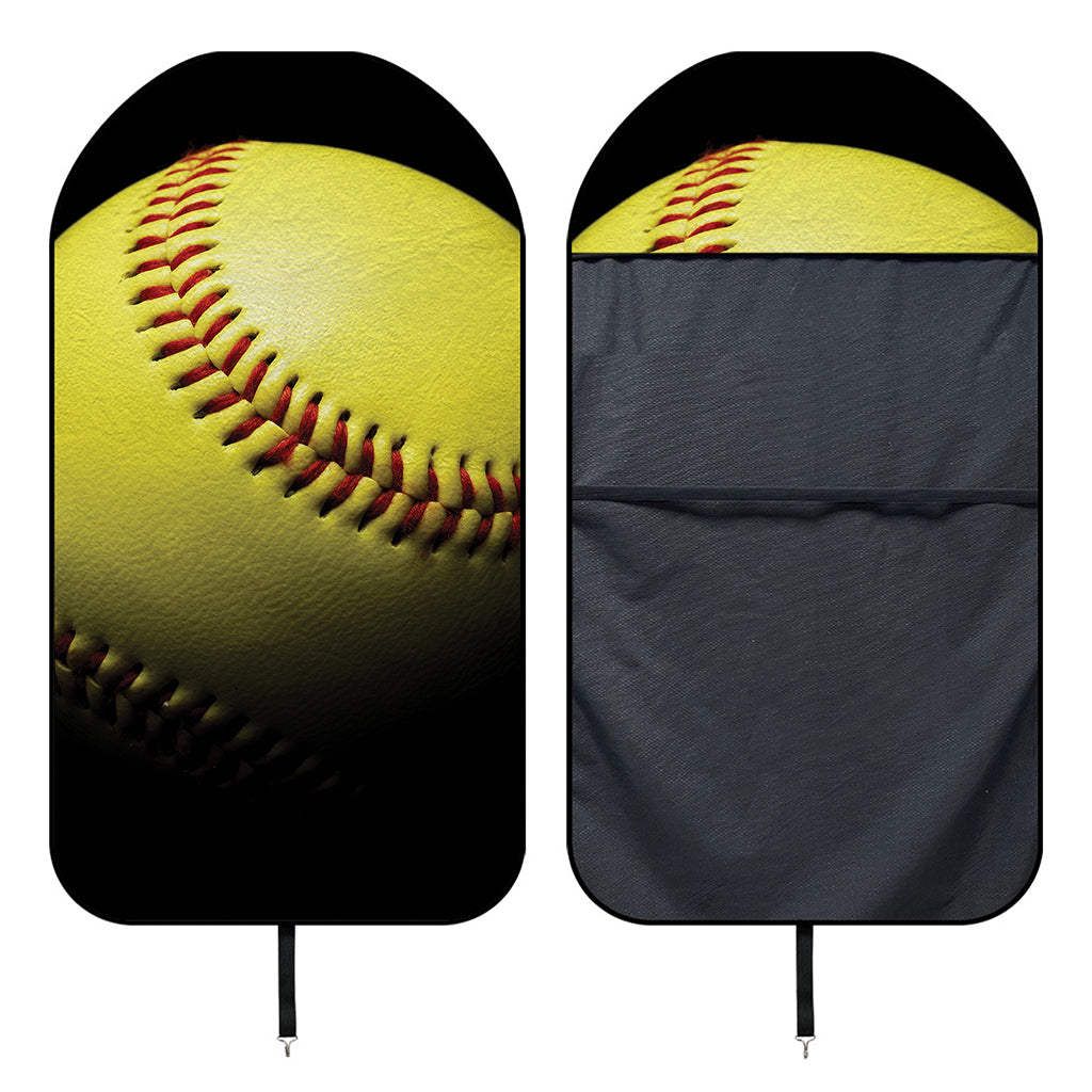 Yellow Softball Ball Print Waterproof Car Seat Cover