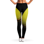 Yellow Softball Ball Print Women's Leggings