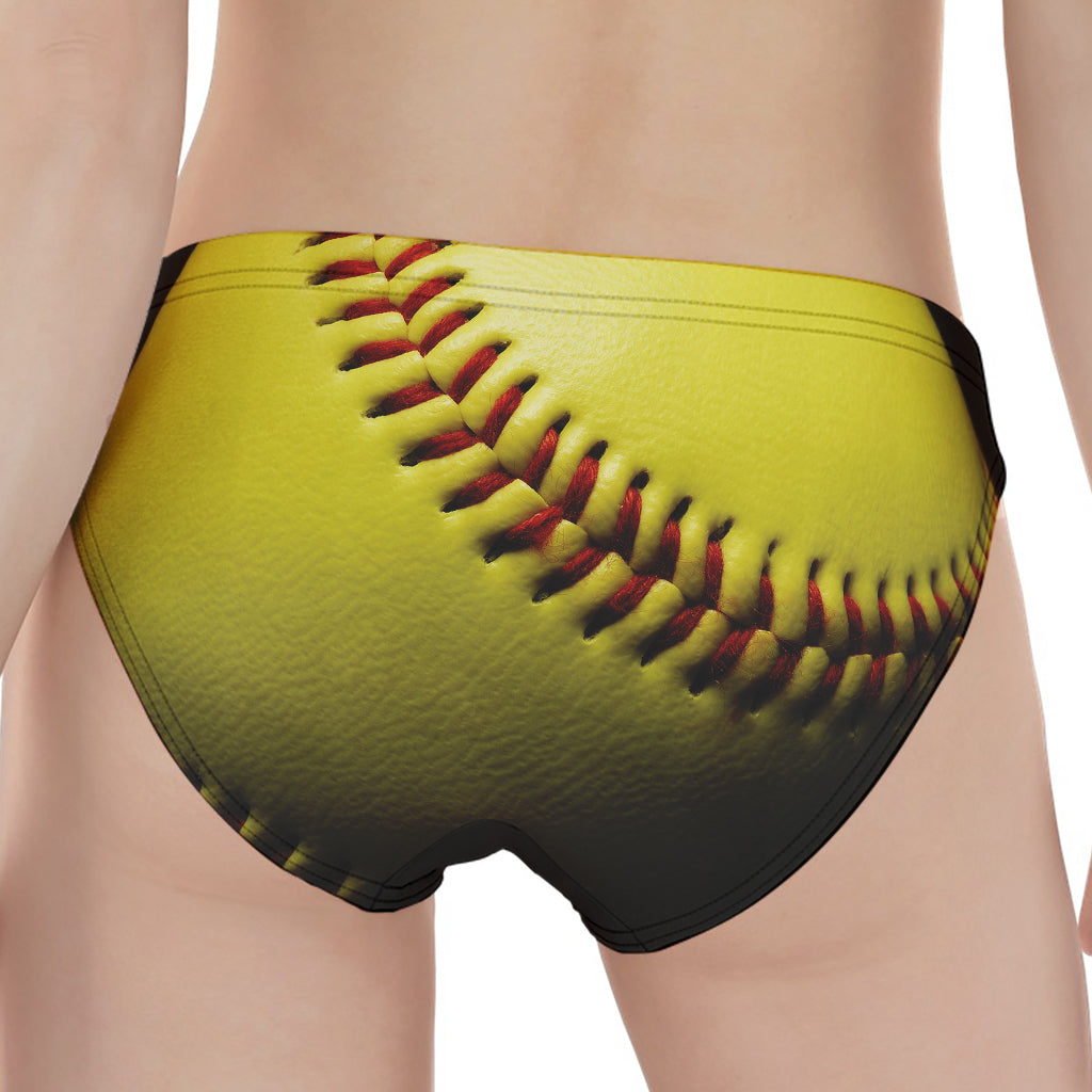 Yellow Softball Ball Print Women's Panties