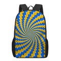 Yellow Spiral Moving Optical Illusion 17 Inch Backpack