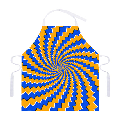 Yellow Spiral Moving Optical Illusion Adjustable Apron