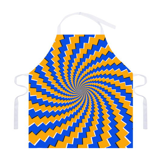 Yellow Spiral Moving Optical Illusion Adjustable Apron