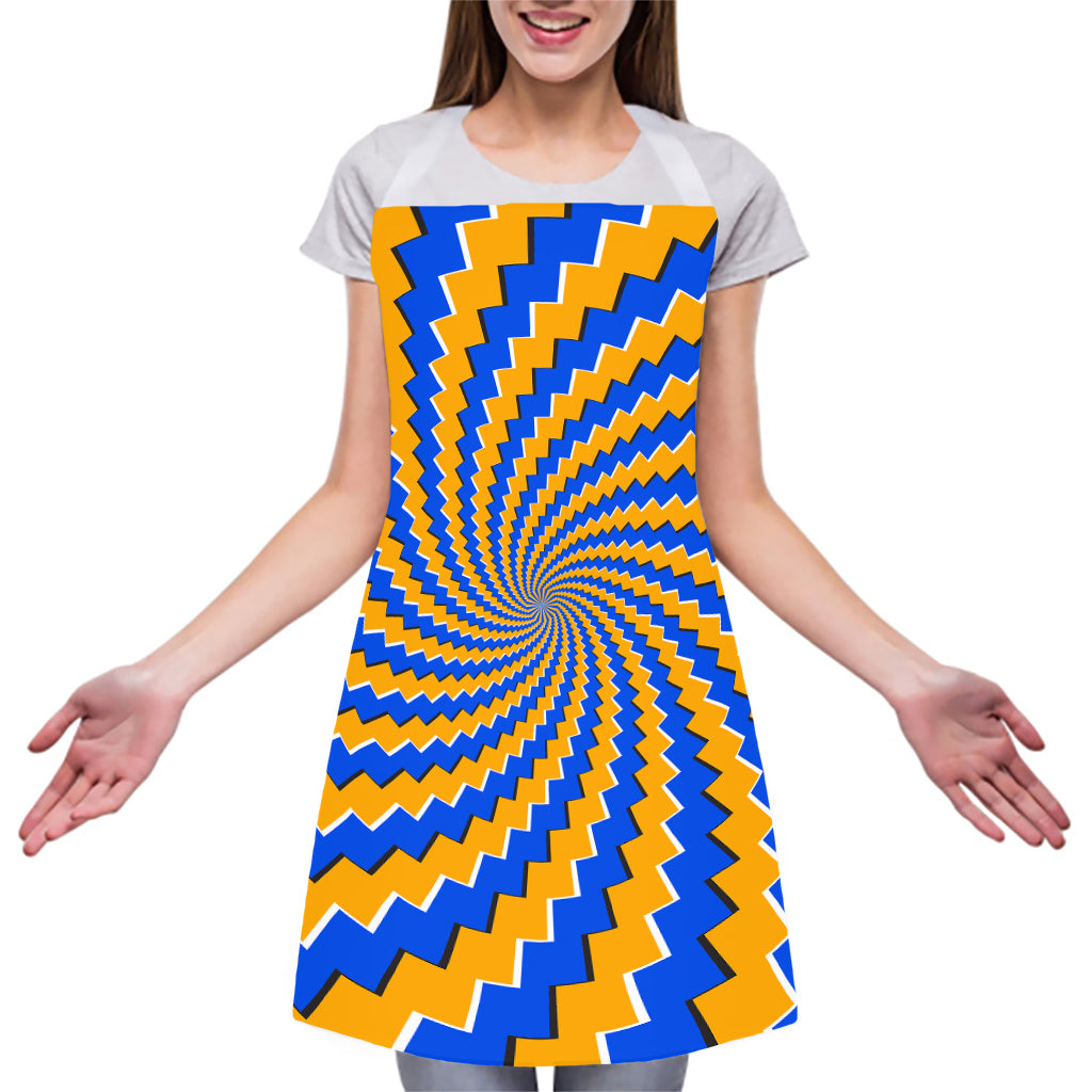 Yellow Spiral Moving Optical Illusion Adjustable Apron