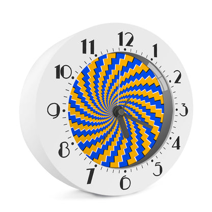 Yellow Spiral Moving Optical Illusion Alarm Clock