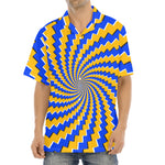 Yellow Spiral Moving Optical Illusion Aloha Shirt