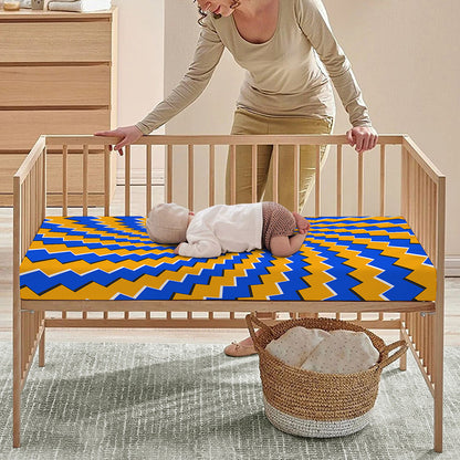 Yellow Spiral Moving Optical Illusion Baby Crib Sheet