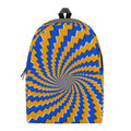 Yellow Spiral Moving Optical Illusion School Backpack