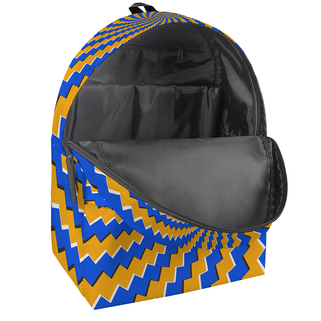 Yellow Spiral Moving Optical Illusion Backpack