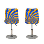 Yellow Spiral Moving Optical Illusion Bar Stool Covers