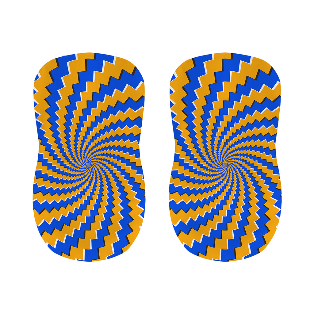 Yellow Spiral Moving Optical Illusion Bar Stool Covers